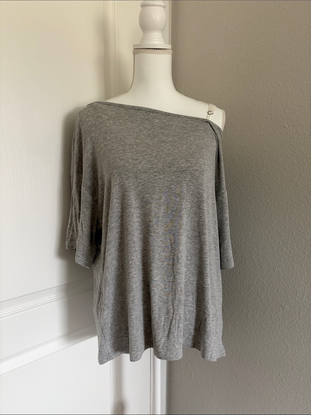 Off-Shoulder Grey Women's Top